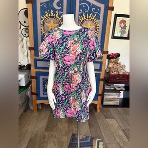 MELLODAY Floral Mini Dress in Pink and Green